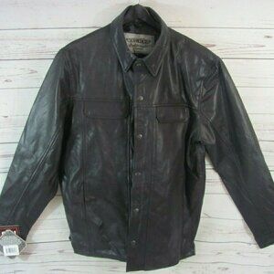 Unik Lightweight Premium Leather Jacket Men’s Sz L Gun Pocket Black New w/ Tags